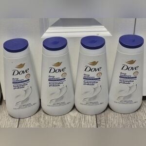 Lot Of 4 New Dove Deep Moisture Body Wash. Nourishes The Driest Skin. 325ml X 4